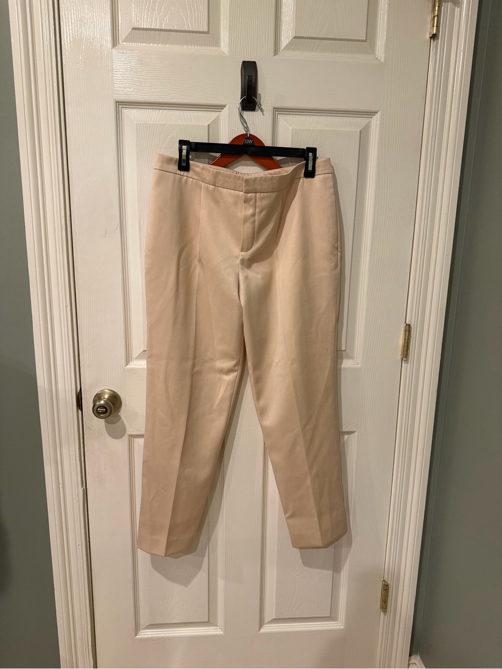 Chloe Beige Straight-Leg Dress Trousers